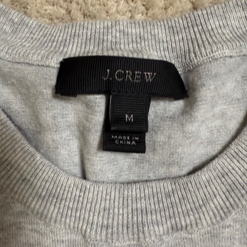 J.Crew Womens Gray Cotton Blend Sleeveless Crewneck Sweater Vest Size M - Picture 2 of 7